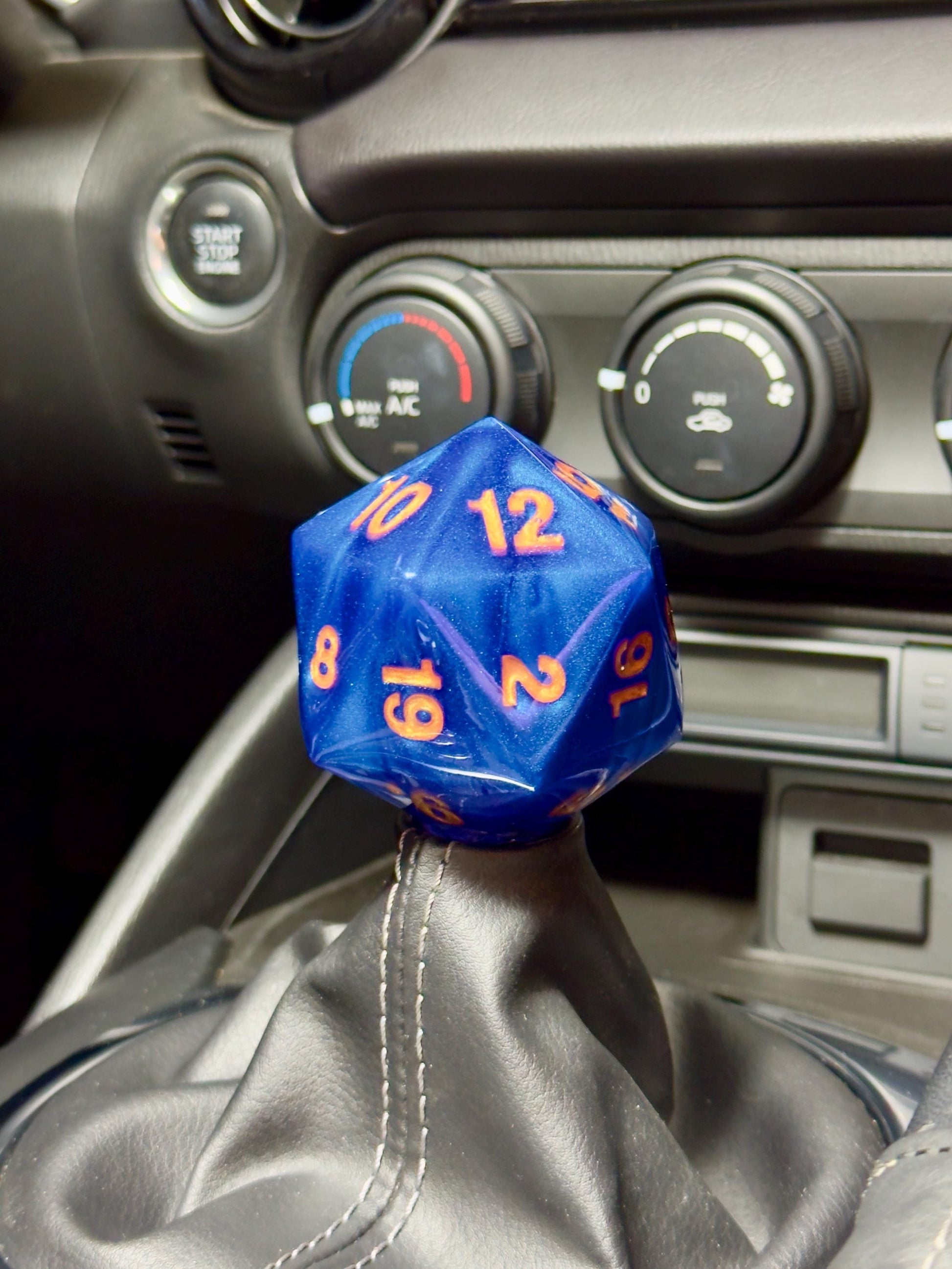 Custom Blue D20 Shift Knob – Unique Dungeons & Dragons Inspired Gear Knob for the DnD Geek Car Enthusiast!