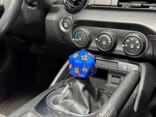 Custom Blue D20 Shift Knob – Unique Dungeons & Dragons Inspired Gear Knob for the DnD Geek Car Enthusiast!
