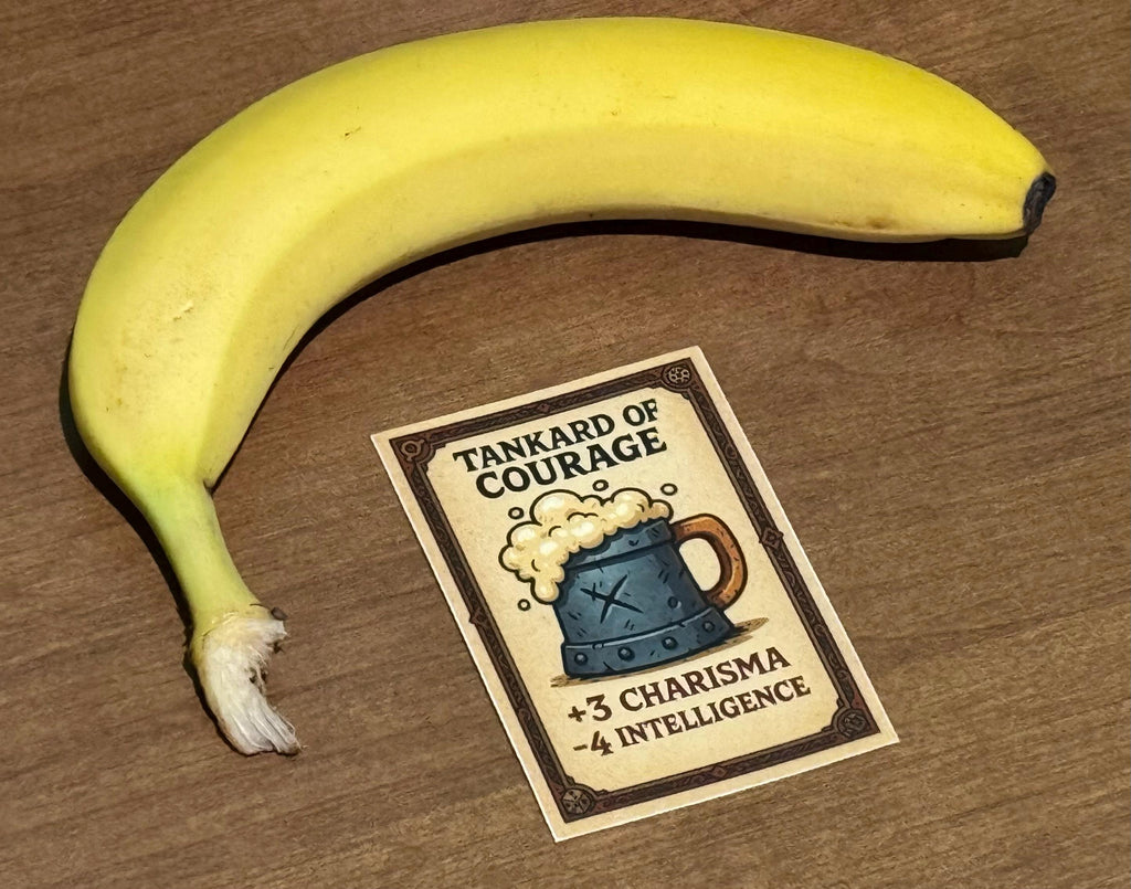 Tankard of Courage +3 Charisma -4 Intelligence Sticker Decal - Bumper Sticker for ttrpg nerds, D&D geeks, board gamers
