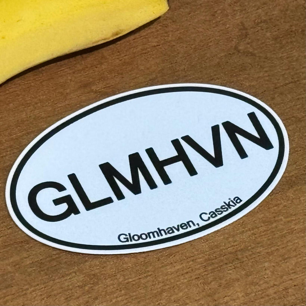 GLMHVN Gloomhaven, Casskia Oval Place Sticker Decal - Bumper Sticker for ttrpg nerds, D&D geeks, board gamers, catan, Jaws of the Lion