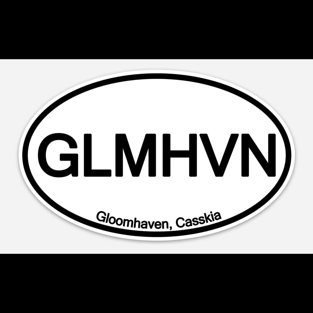 GLMHVN Gloomhaven, Casskia Oval Place Sticker Decal - Bumper Sticker for ttrpg nerds, D&D geeks, board gamers, catan, Jaws of the Lion