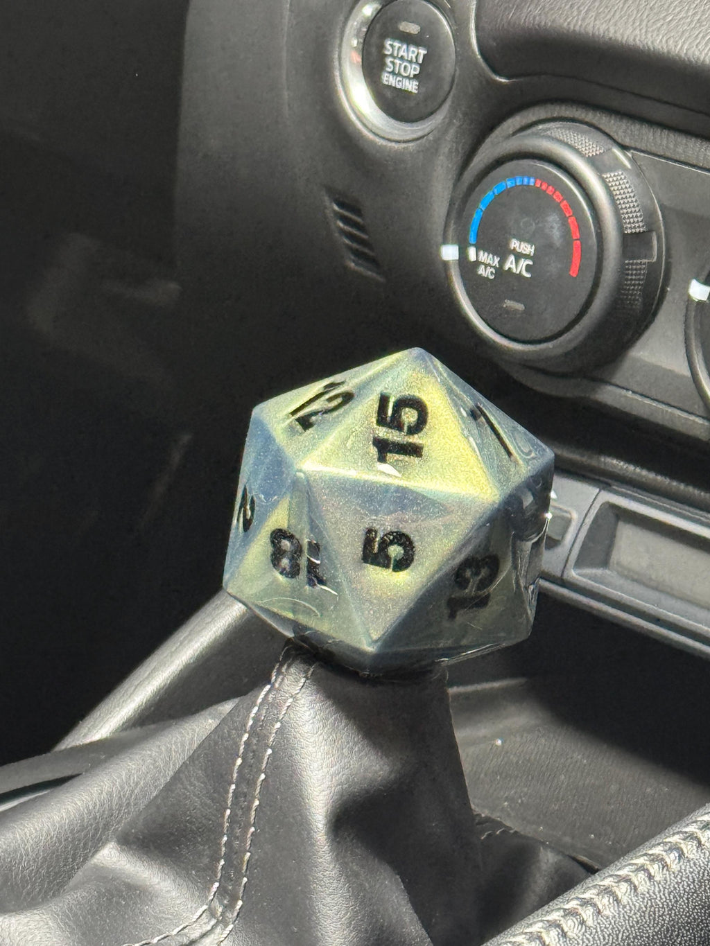 Custom D20 Shift Knob – Unique Dungeons & Dragons Inspired Gear Knob for the DnD Geek Car Enthusiast!
