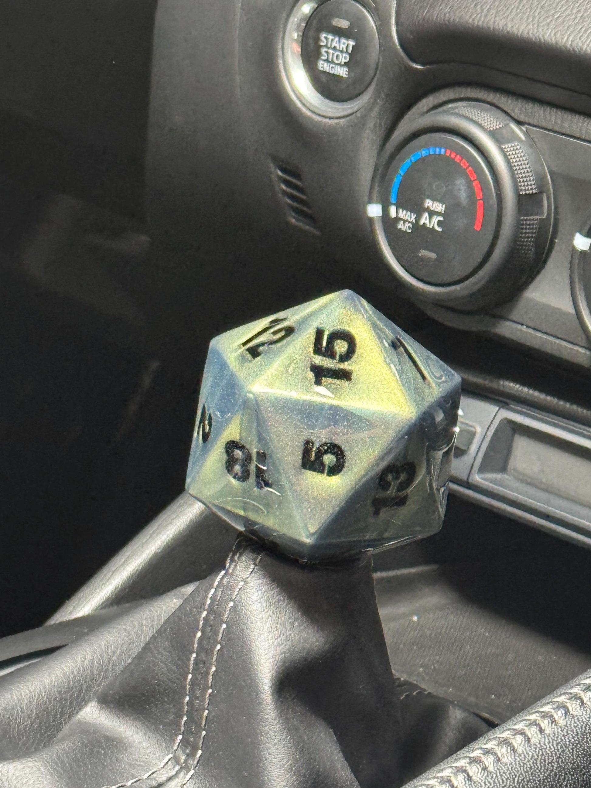 Custom D20 Shift Knob – Unique Dungeons & Dragons Inspired Gear Knob for the DnD Geek Car Enthusiast!