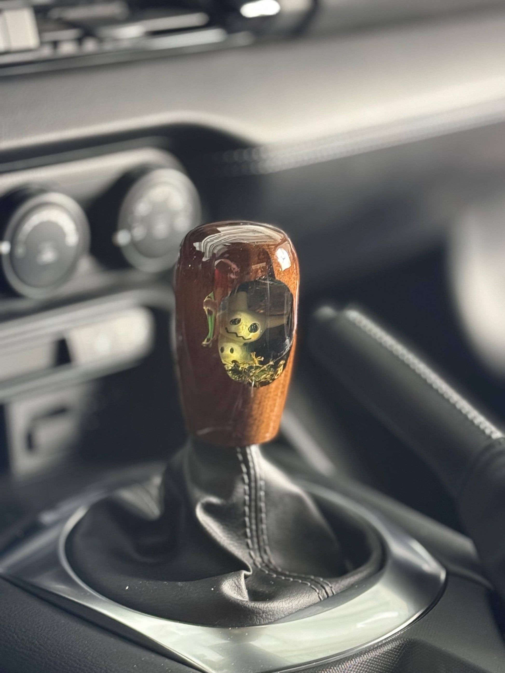Custom Mimikyu Artisan Wood & Epoxy Resin Shift Knob – Unique Pokémon Gear Knob for the Geek Car Enthusiast!