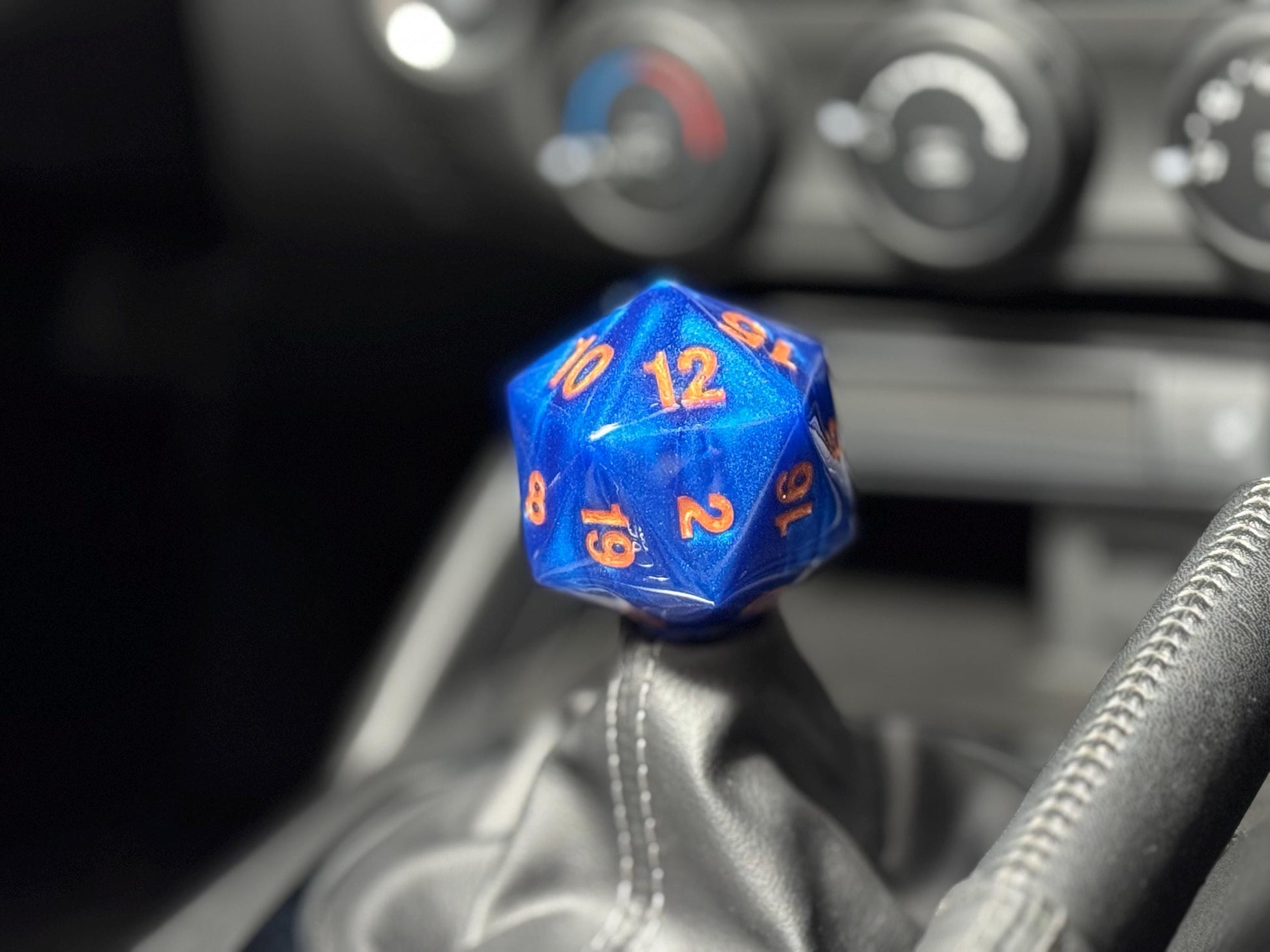 Custom Blue D20 Shift Knob – Unique Dungeons & Dragons Inspired Gear Knob for the DnD Geek Car Enthusiast!