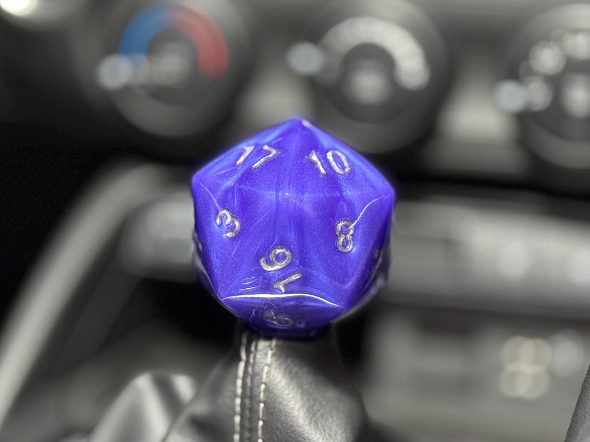 Custom Purple D20 Shift Knob – Unique Dungeons & Dragons Inspired Gear Knob for the DnD Geek Car Enthusiast!
