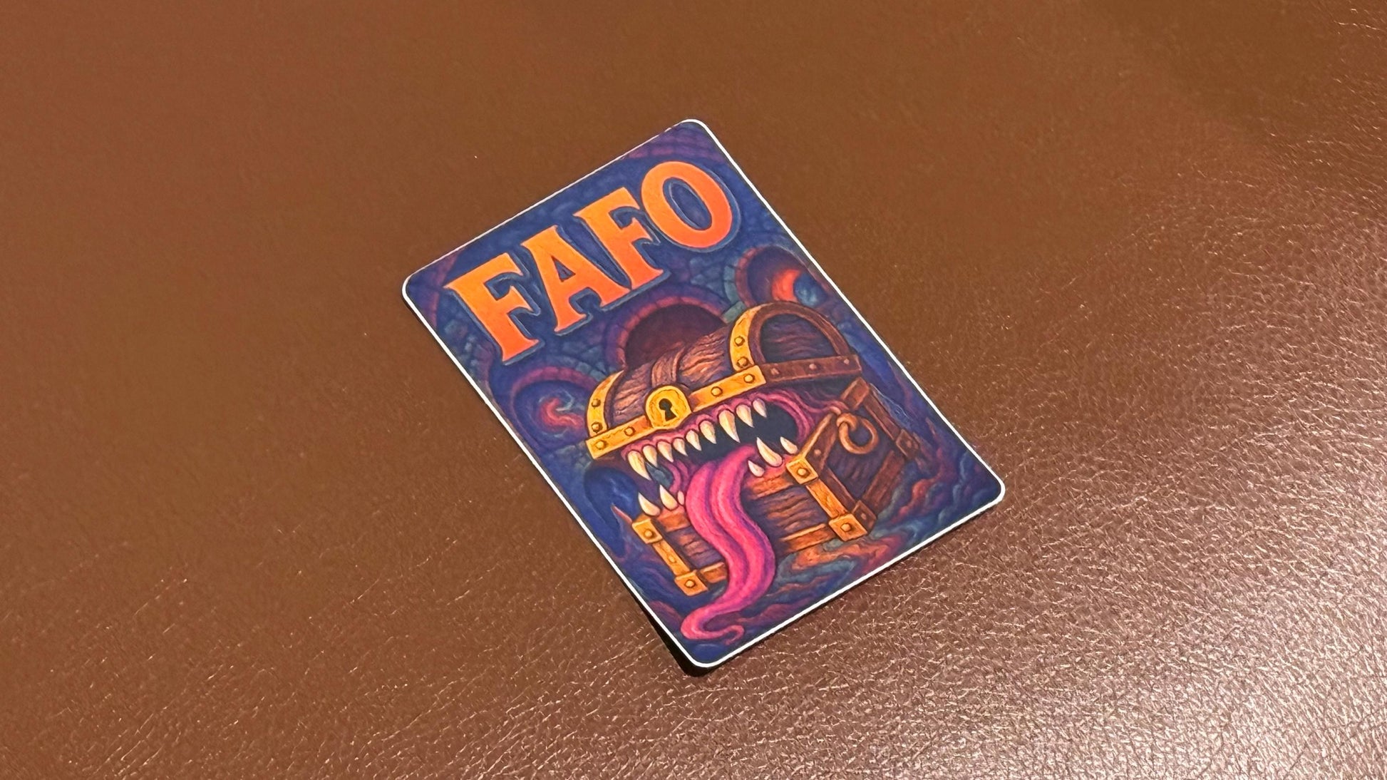 FAFO Mimic Chest Sticker Decal - Bumper Sticker for ttrpg nerds, D&D geeks, board gamers, catan, D20