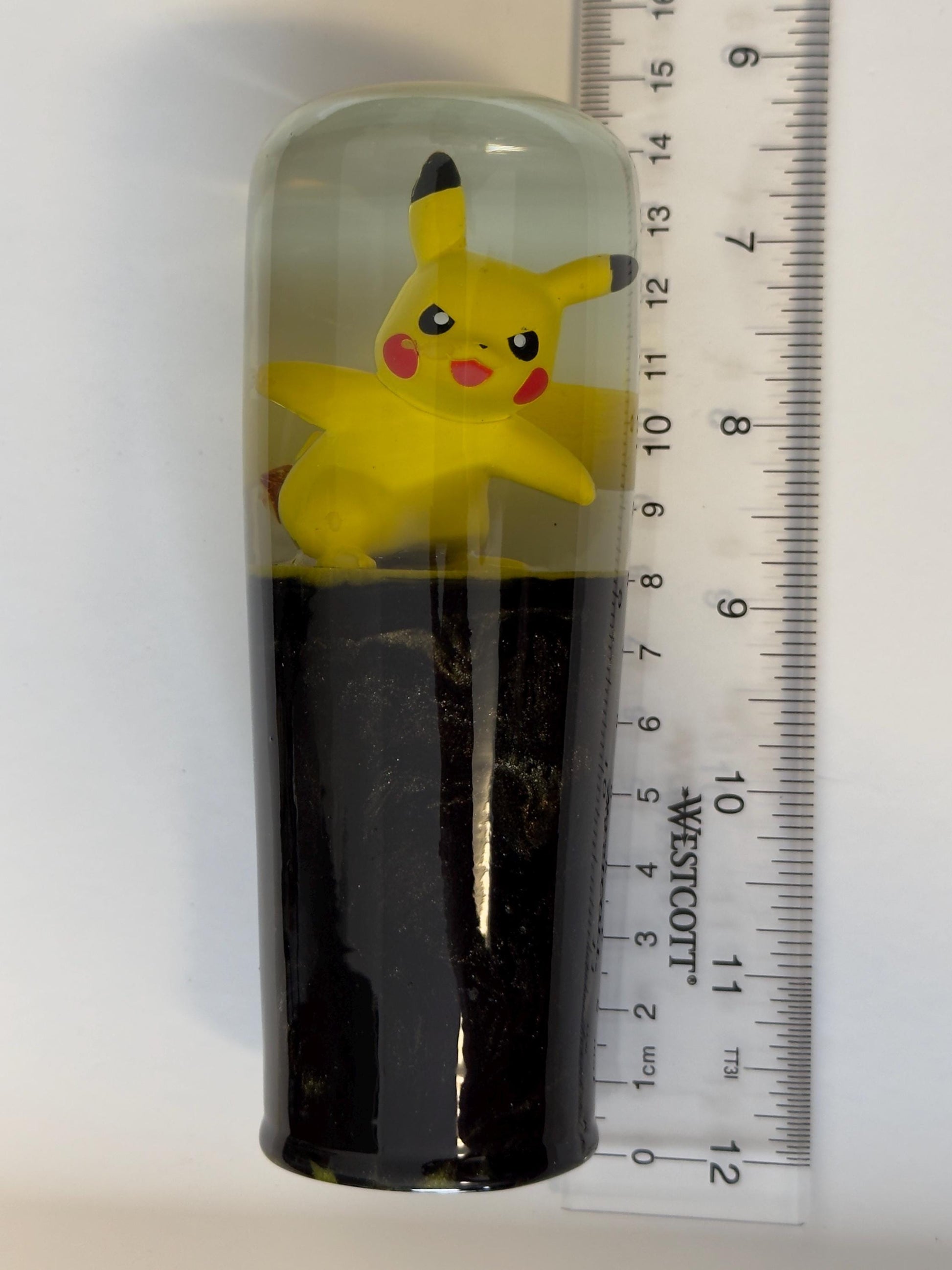 Custom Pikachu Shift Knob with Black & Yellow Base – Unique Pokémon Gear Knob for the Geek Car Enthusiast!